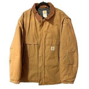 VTG Carhartt Detroit Lined Jacket C03 BRN 3XL(54) Reg Outdoors Coat Made In USA